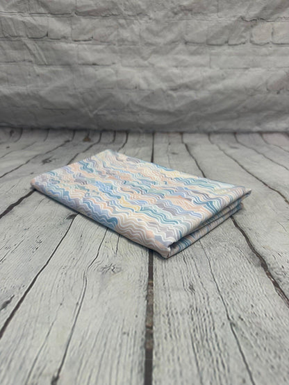 4 Way Stretch Print Spandex Fabric By The Yard Tricot Swim Wear Bikini Pastel Mini Multi Color Hazy Wave 280 GSM