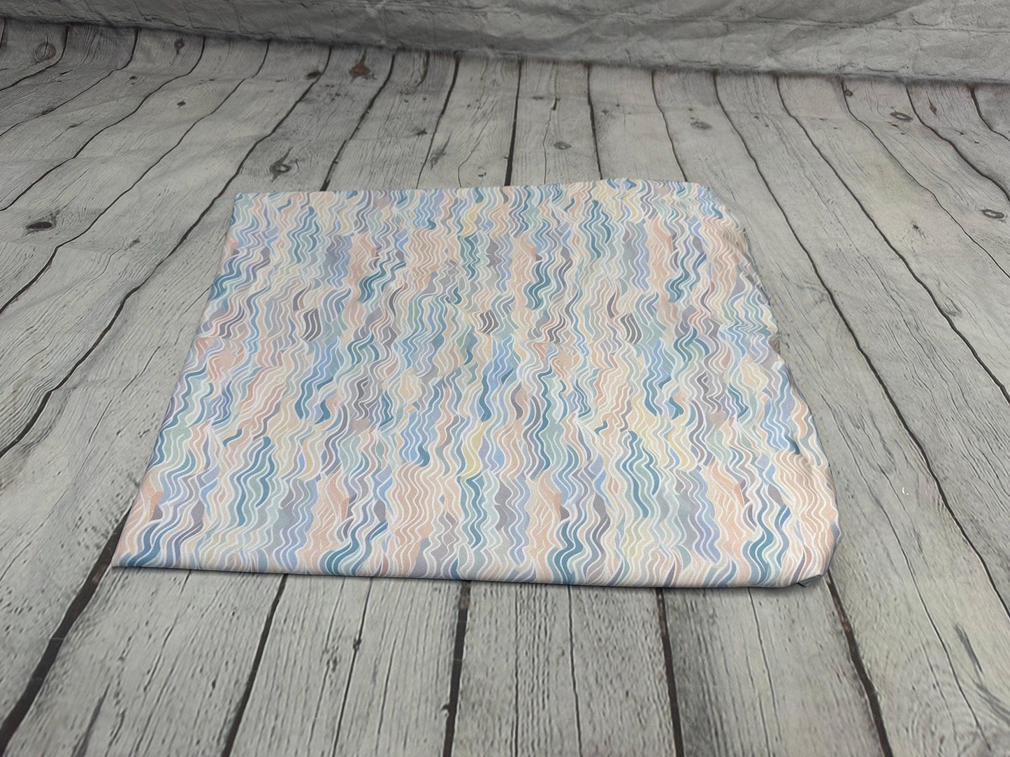 4 Way Stretch Print Spandex Fabric By The Yard Tricot Swim Wear Bikini Pastel Mini Multi Color Hazy Wave 280 GSM