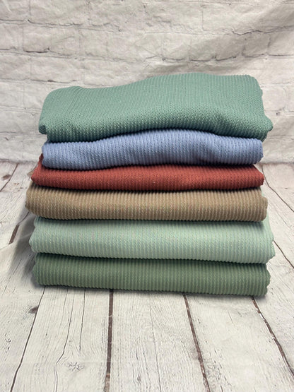 NEW COLORS! Texture Street  Rib Wave Knit Spandex Fabric By The Yard Urban Rib Cable Knit Spandex Texture Knit #10