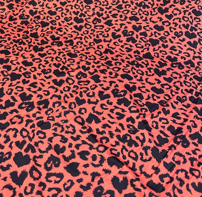 4 Way Stretch Print Nylon Spandex Fabric By The Yard Tricot Swim Wear Bikini Active Wear Leopard Animal Print 280 GSM