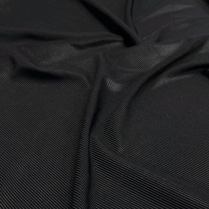 Premium 4-Way Stretch Ribbed Nylon Spandex Fabric for  Swimwear Fabric By The Yard Black