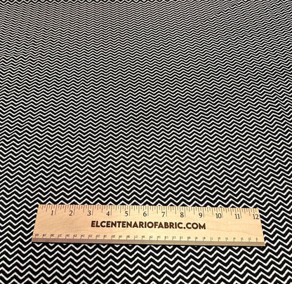 4 Way Stretch Print Nylon Spandex Fabric By The Yard Tricot Swim Wear Bikini Active Wear Chevron Black White