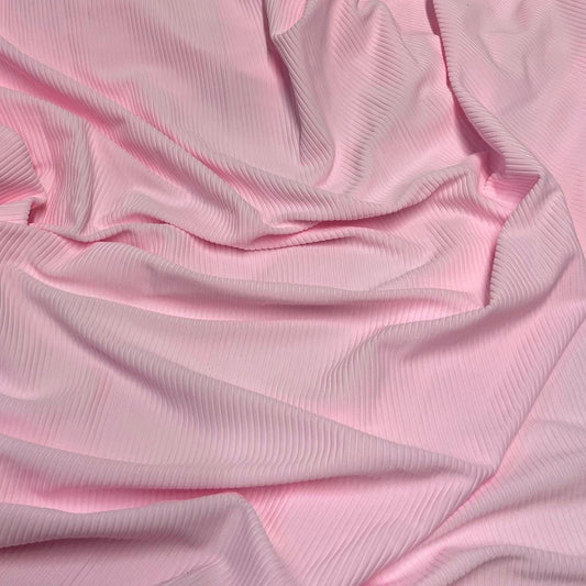 Premium 4-Way Stretch Ribbed Nylon Spandex Fabric for  Swimwear Fabric By The Yard Lt Pink