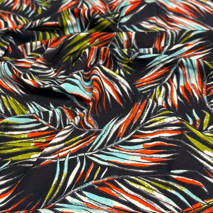 4 Way Stretch Print Nylon Spandex Fabric By The Yard Tricot Swim Wear Bikini Active Wear Tropical Leaf Floral Flower