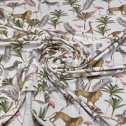 4 Way Stretch Assorted Print Nylon Spandex Fabric By The Yard Tricot Swim Wear Bikini Active Safari Animal Lion Zebra