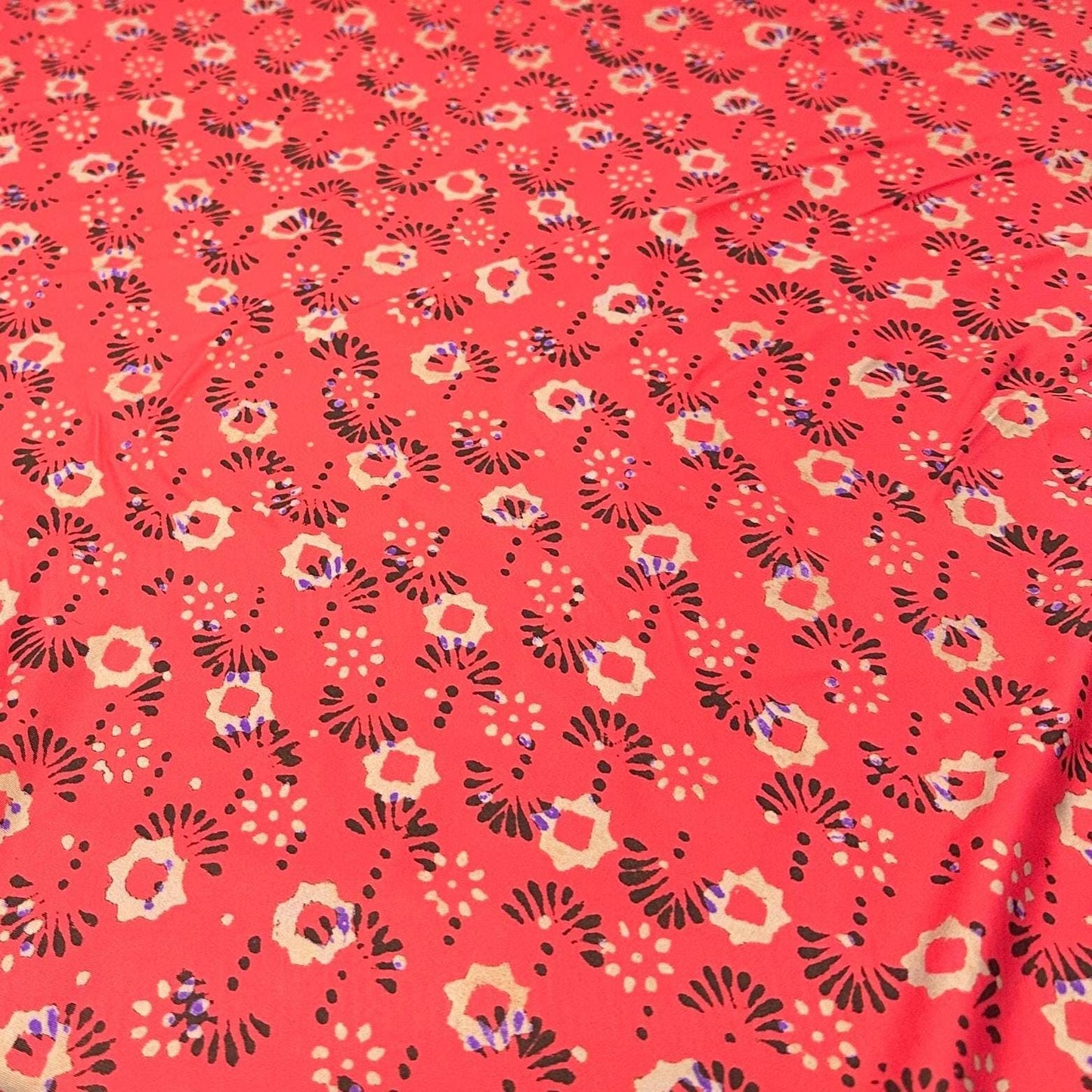 4 Way Stretch Print Nylon Spandex Fabric By The Yard Tricot Swim Wear Bikini Active Wear Geometric Shape Abstract Red Tan Black