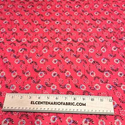 4 Way Stretch Print Nylon Spandex Fabric By The Yard Tricot Swim Wear Bikini Active Wear Geometric Shape Abstract Red Tan Black