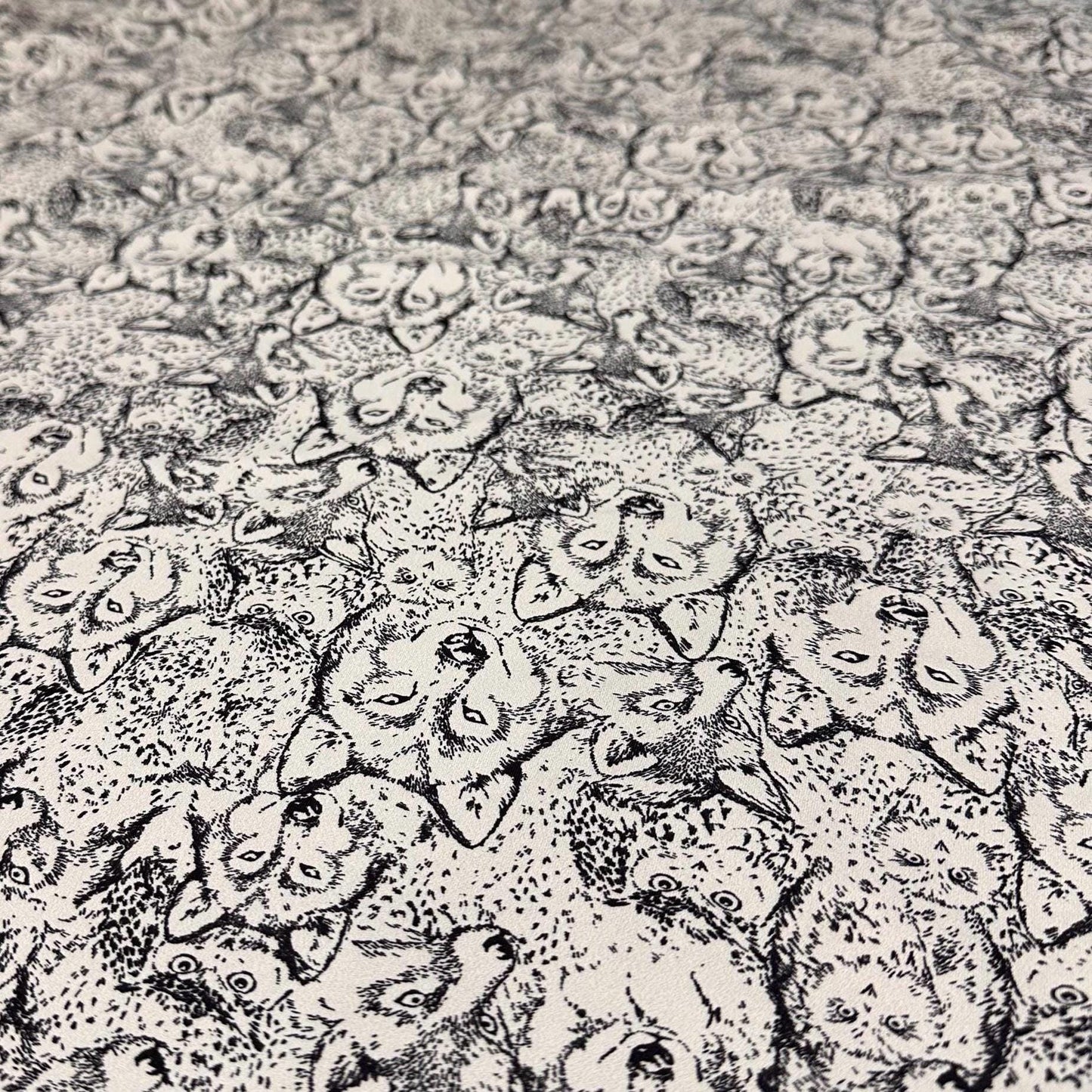 4 Way Stretch Assorted Print Nylon Spandex Fabric By The Yard Tricot Swim Wear Bikini Active Black White Animal Wolf Owl 240 GSM