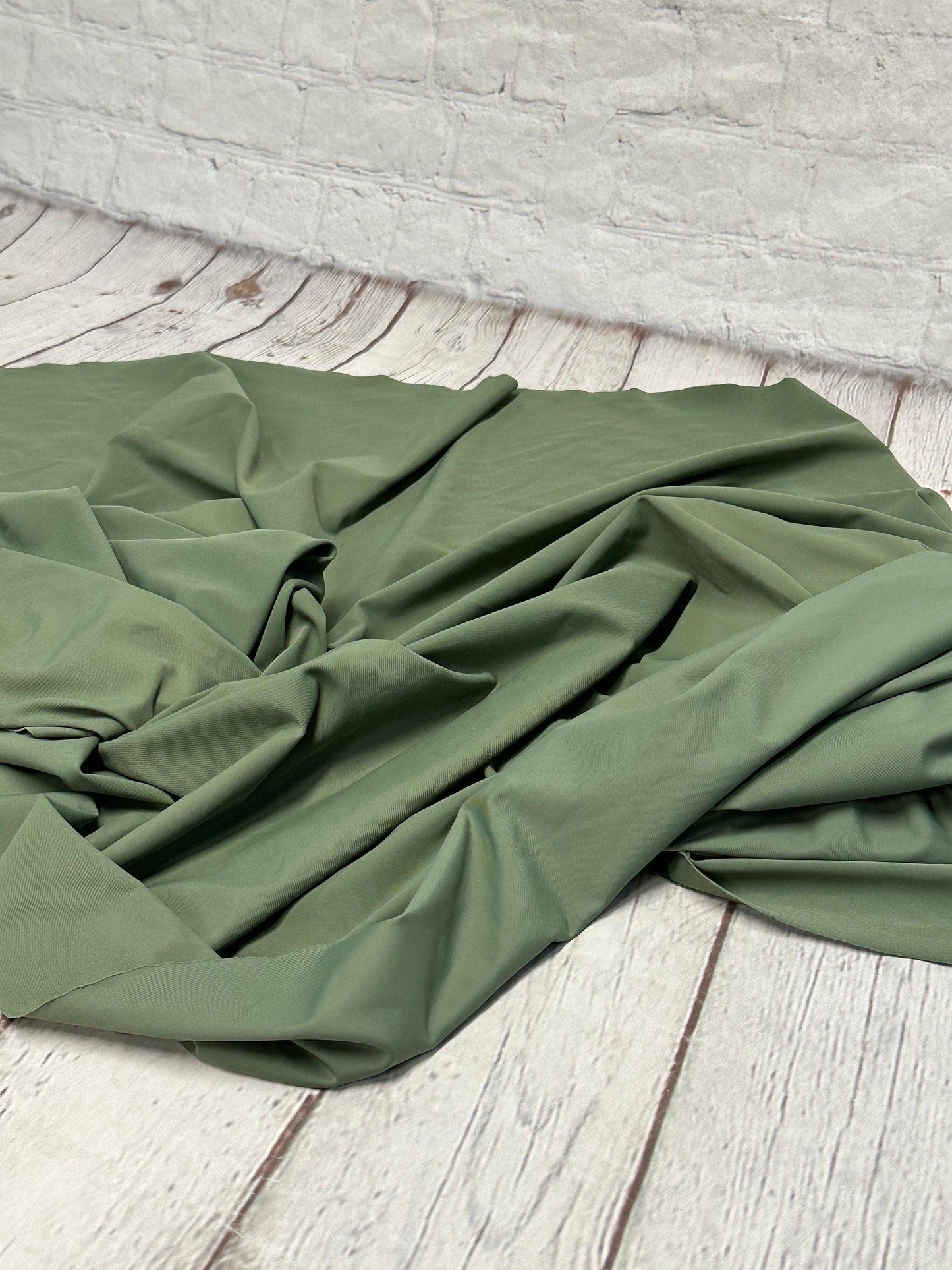 Nylon Spandex Tricot Solid Swimwear Activewear Fabric  By The Yard Green Color Hue