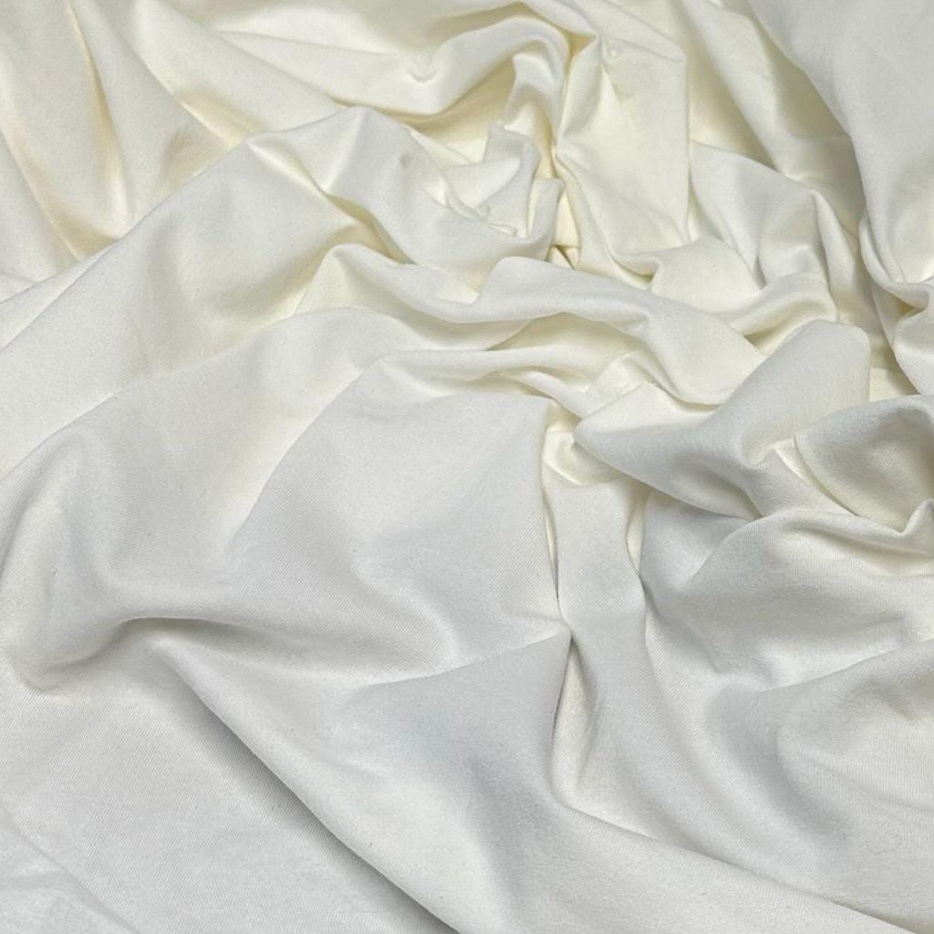 Ultra Soft 4 Way Stretch Cotton Spandex Jersey Knit Fabric By The Yard 200GSM Bodycon Bodysuit ShapeWear Base Colors #1