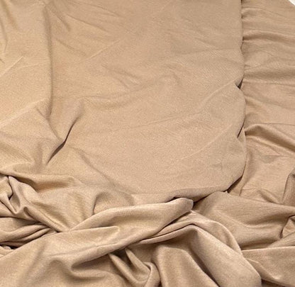 New Colors! 4-Way Stretch Bamboo Fabric| Soft Bamboo Spandex | Fabric By The Yard | For Dresses, Cardigans and Blouses | Nude Taupe Hues