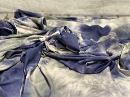 Bamboo Spandex Denim  Tie Dye Print Fabric by The Yard