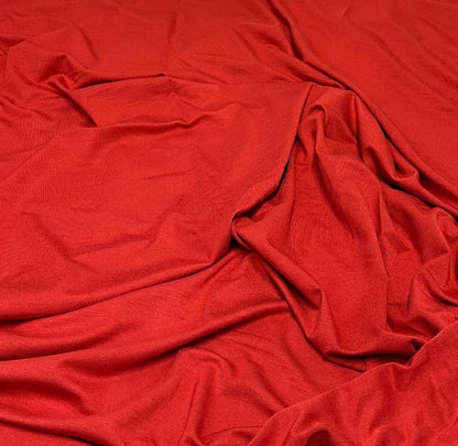 New Colors! 4-Way Stretch Bamboo Fabric| Soft Bamboo Spandex | Fabric By The Yard | For Dresses, Cardigans and Blouses | Orange Rust Color
