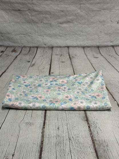 4 Way Stretch Tricot Print Spandex Fabric By The Yard Tricot Swim Wear Bikini Soft Pastel Small Ditsy Flower Foral Sage Rose Daisy