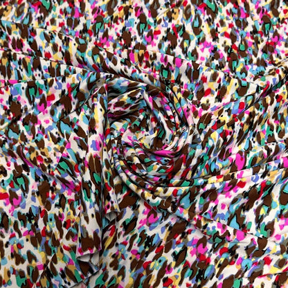 4 Way Stretch Print Nylon Spandex Fabric By The Yard Tricot Swim Wear Bikini Active Wear Geometric Shape Dots Abstract Purple Red