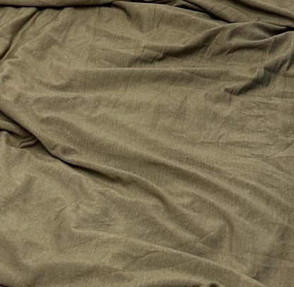 New Colors! 4-Way Stretch Bamboo Fabric| Soft Bamboo Spandex | Fabric By The Yard | For Dresses, Cardigans and Blouses | Olive Green Color