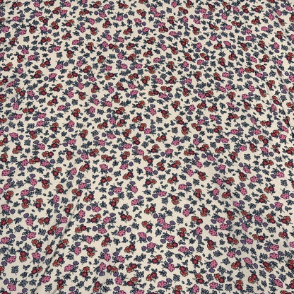 DBP Double Brushed Poly Spandex Print Ditsy Flower Vintage Mini Floral Print By The Yard Denim
