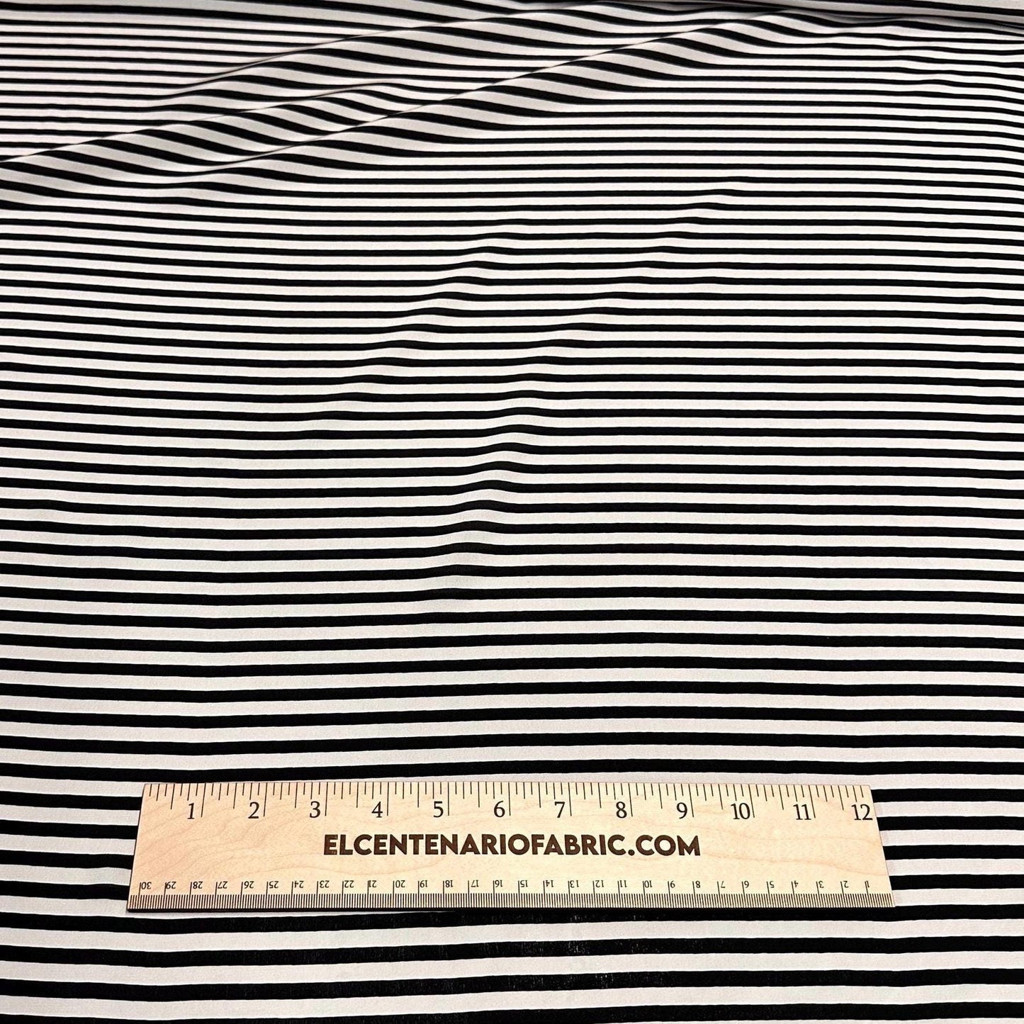 100% Silk Crepe De Chine CDC Stripe Silk Fabric By The Yard Black White 45 inch
