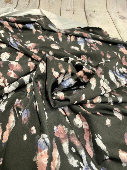 4 Way Stretch Print Nylon Spandex Fabric By The Yard Tricot Swim Wear Bikini Active Wear Tie Dye Animal Print Black Multi Print 280 GSM
