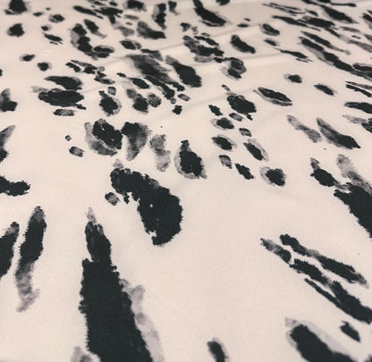 4 Way Stretch Print Nylon Spandex Fabric By The Yard Tricot Swim Wear Bikini Active Wear Tie Dye Animal Print Cream Black Print