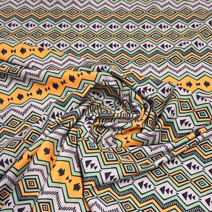 4 Way Stretch Assorted Print Nylon Spandex Fabric By The Yard Tricot Swim Wear Bikini Active Green Abstract Geometric Shapes 240 GSM