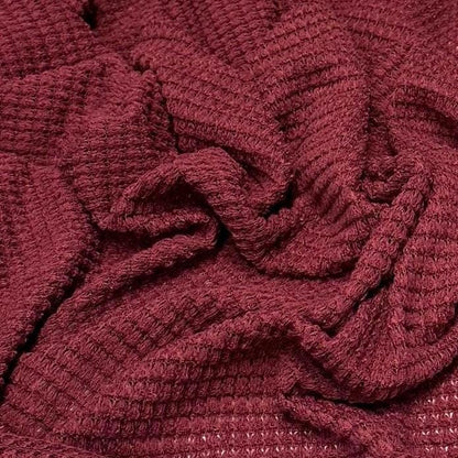 Open Weave Chunky Waffle Sweater Knit Fabric By The Yard | 250GSM Fall Colors #3