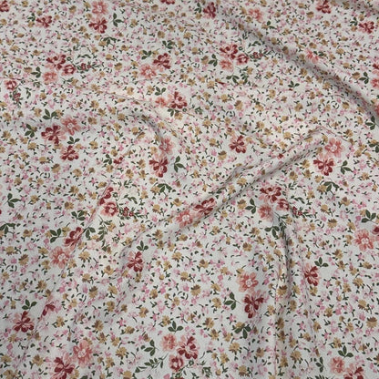 Airflow Woven Print Fabric By The Yard Small Mini Flower Summer  Floral Print white Multicolor