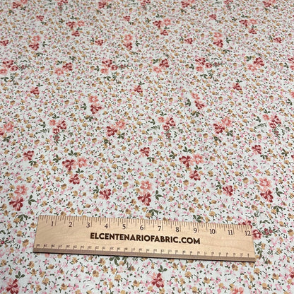 Airflow Woven Print Fabric By The Yard Small Mini Flower Summer  Floral Print white Multicolor