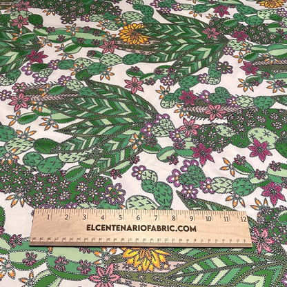4 Way Stretch Print Nylon Spandex Fabric By The Yard Tricot Swim Wear Bikini Active Wear Cactus Desert Floral Flower