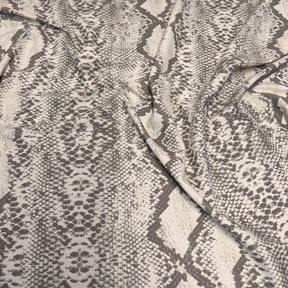 4 Way Stretch Print Rib Nylon Spandex Fabric By The Yard Tricot Swim Wear Bikini Active Wear Snake Animal Print Anaconda Reptile 280 GSM