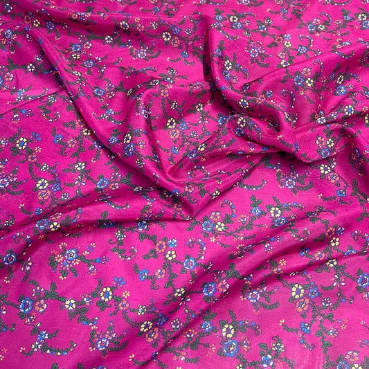 Cotton Silk Multi Color Varigated Stripe Print Fabric By The Yard