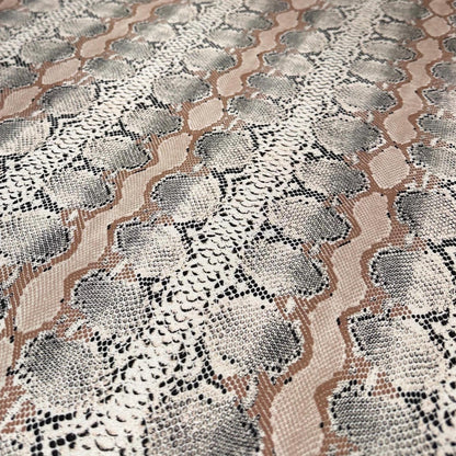 4 Way Stretch Print Nylon Spandex Fabric By The Yard Tricot Swim Wear Bikini Active Wear Snake Skin Reptile Anaconda Beige Tan Black