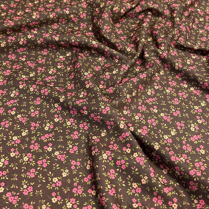 Airflow Woven Print Fabric By The Yard  Brown Small Multi Color Summer  Floral Print