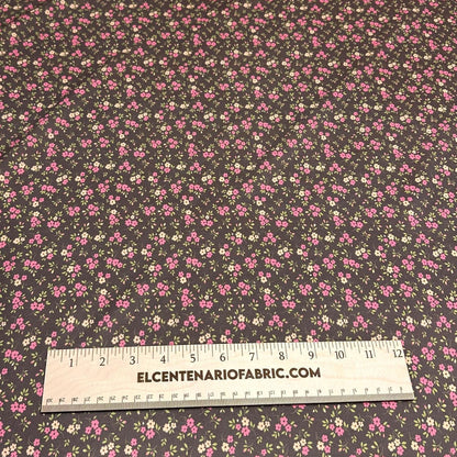 Airflow Woven Print Fabric By The Yard  Brown Small Multi Color Summer  Floral Print