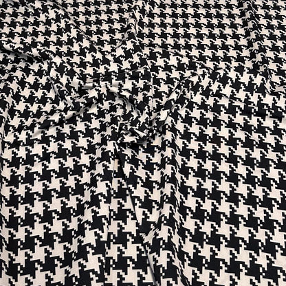 4 Way Stretch Print Nylon Spandex Fabric By The Yard Tricot Swim Wear Bikini Active Wear White Black Houndstooth Print