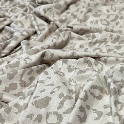 French Terry Spandex 2 Way Stretch Terry Knit Poly Rayon Spandex Leopard Animal Print