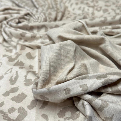 French Terry Spandex 2 Way Stretch Terry Knit Poly Rayon Spandex Leopard Animal Print