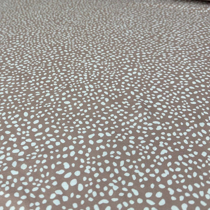 DBP Double Brushed Poly Spandex Print Mini Assorted Dot Polka Dot Print By The Yard Mauve