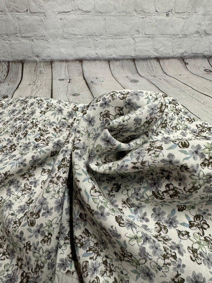 Mini Floral Rayon Linen Blend Soft Woven Fabric By The Yard Flowers 200 GSM