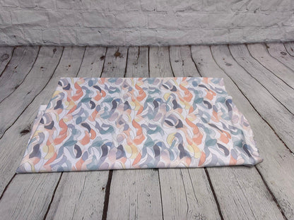 4 Way Stretch Print Spandex Fabric By The Yard Tricot Swim Wear Bikini Pastel Sage Coral Hazy Wave Water 280 GSM