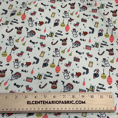 Christmas  Bullet Stretch Fabric Spandex Solid Fabric  Textured fabric Bows fabric Liverpool fabric Xmas Santa