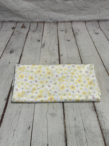 4 Way Stretch Tricot Print Spandex Fabric By The Yard Tricot Swim Wear Bikini Soft Pastel Small Ditsy Flower Foral Yellow Banana Daisy