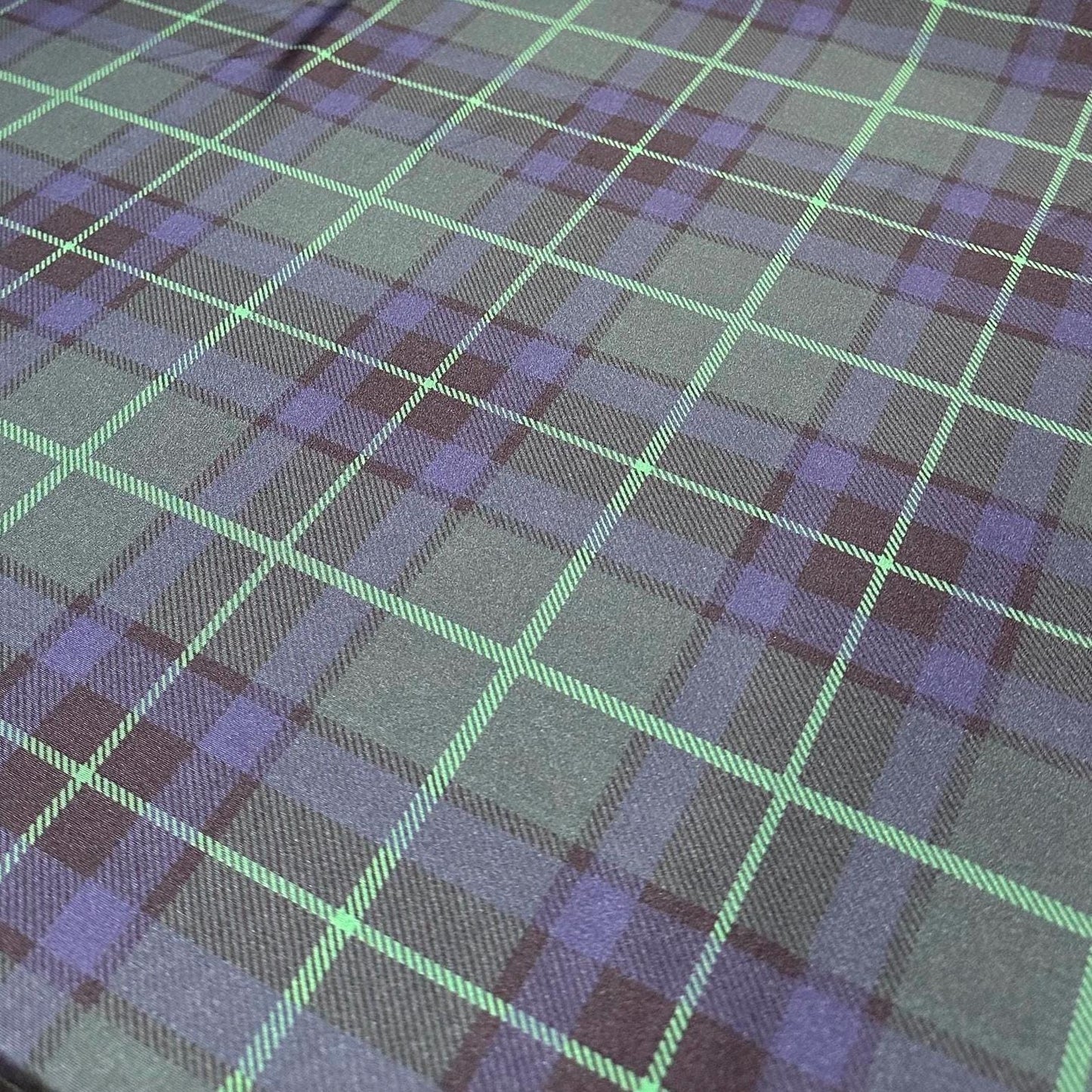 4 Way Stretch Assorted Print Nylon Spandex Fabric By The Yard Tricot Swim Wear Bikini Active wear Black Green Plaid Print 280 GSM