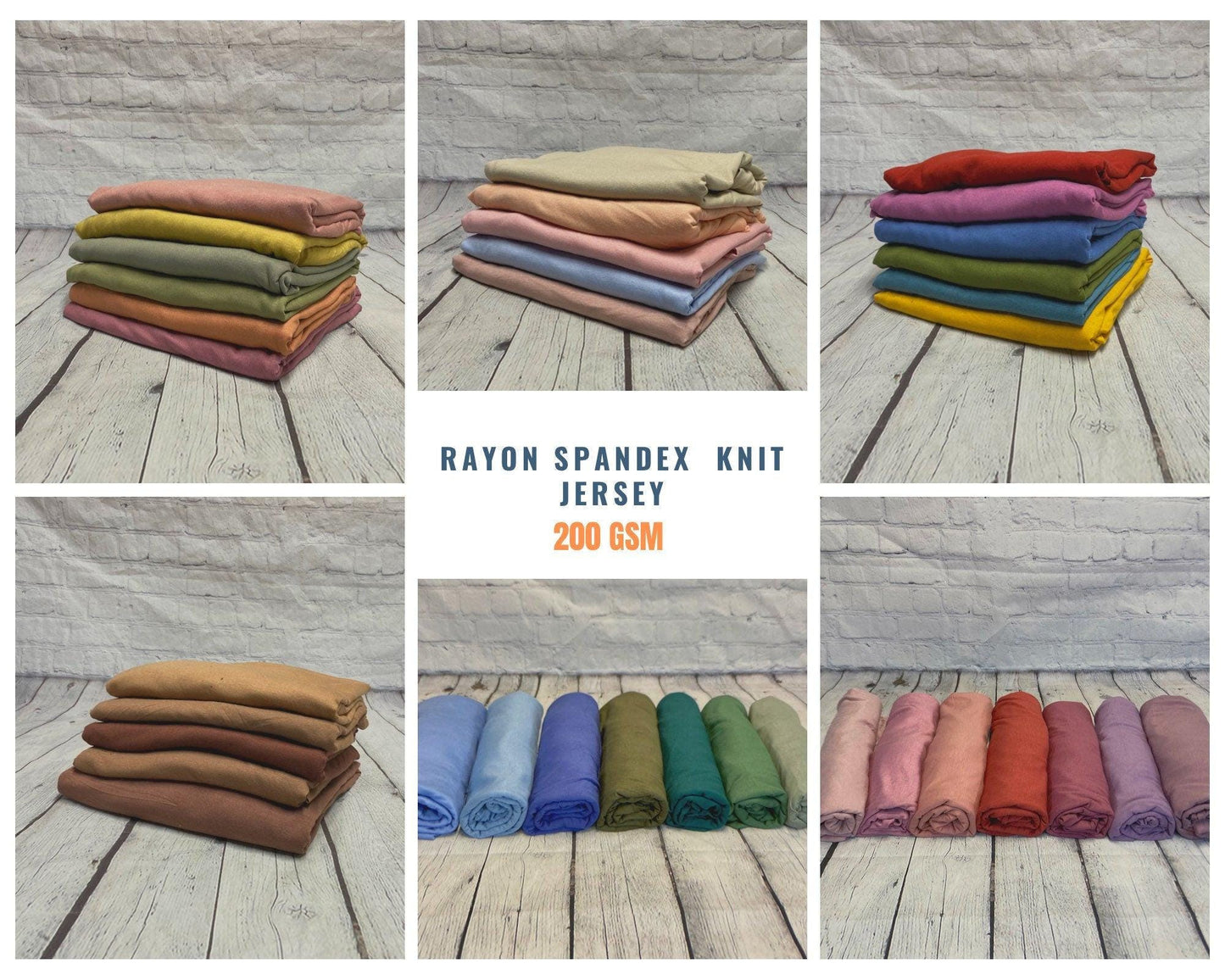 Premium Rayon Spandex Knit Jersey Fabric - 200 GSM, Soft & Stretchy, Perfect for Apparel, Crafts By The Yard