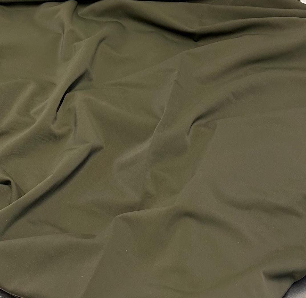 Nylon Spandex Tricot Solid Swimwear Activewear Fabric  By The Yard  Olive Color Hue