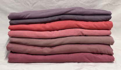 New Colors! 4-Way Stretch Bamboo Fabric| Soft Bamboo Spandex | Fabric By The Yard | For Dresses, Cardigans and Blouses | Dusty Purple Hues