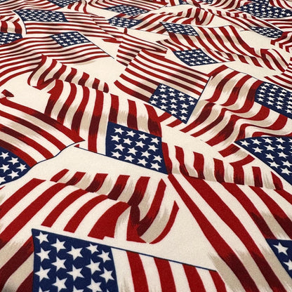 4 Way Stretch Print Nylon Spandex Fabric By The Yard Tricot Swim Wear Bikini Active Wear USA American Flag Fourth of July Independence