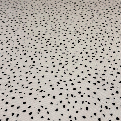 DBP 4x2 Rib Knit Mini Dot Double Brushed Polyester Spandex Vintage DitsyPolka Dot Monotone White Black Fabric By The Yard
