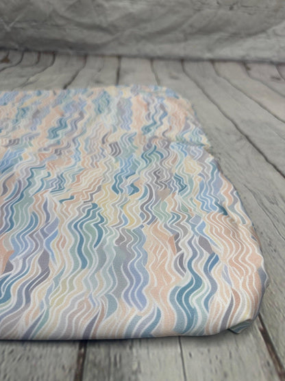 4 Way Stretch Print Spandex Fabric By The Yard Tricot Swim Wear Bikini Pastel Mini Multi Color Hazy Wave 280 GSM