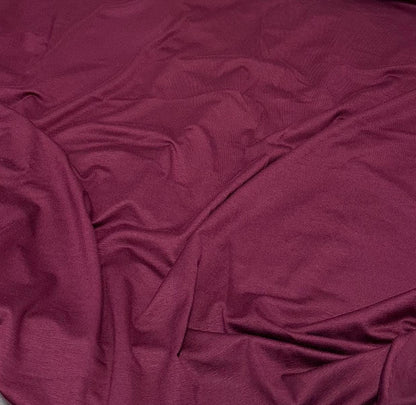 New Colors! 4-Way Stretch Bamboo Fabric| Soft Bamboo Spandex | Fabric By The Yard | For Dresses, Cardigans and Blouses | Red Wine Hue Color